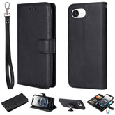 For iPhone 16e Case 2 in 1 Detachable Magnetic Leather Wallet Mobile Cover with Strap - TechGearPal