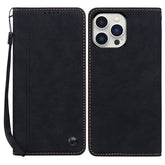 For iPhone 15 Pro Max Case Lines Pattern Wallet Leather Phone Cover with Strap - TechGearPal