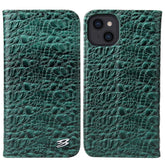 For iPhone 14 Plus Auto-absorbed Magnetic Phone Case Wallet Stand Anti-scratch Top Layer Cowhide Leather Crocodile Texture Cell Phone Cove - TechGearPal
