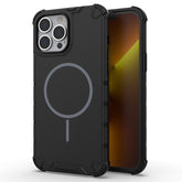 For iPhone 13 Pro Max Magnetic Case Corrugated Texture Heat Dissipation Shockproof TPU + PC Phone Back Cove - TechGearPal