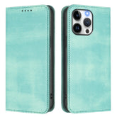 For iPhone 15 Pro Max Wallet Cases Retro Texture RFID Blocking Leather Phone Cover - TechGearPal