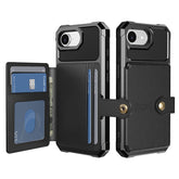 For iPhone 16e Case with Card Holder PU Leather + TPU Phone Back Cover - TechGearPal