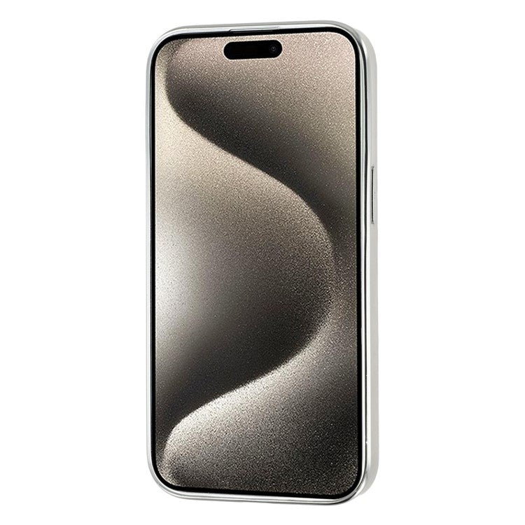 For iPhone 15 Case Electroplated Epoxy Metal Decor TPU + Acrylic Phone Cover Precise Cutout - TechGearPal