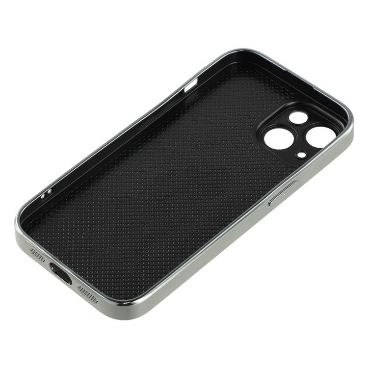 For iPhone 15 Case Electroplated Epoxy Metal Decor TPU + Acrylic Phone Cover Precise Cutout - TechGearPal
