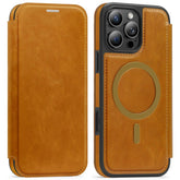 For iPhone 16 Pro Max Leather Case Compatible with MagSafe RFID Blocking Card Holder Phone Cover - TechGearPal