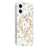 For iPhone 16 Case Compatible with MagSafe Laser Flower PC+TPU Clear Phone Cover - TechGearPal