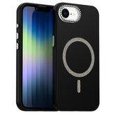 For iPhone 16e Case Compatible with MagSafe TPU + PET Phone Cover with Rhinestone Decor Lens Frame - TechGearPal