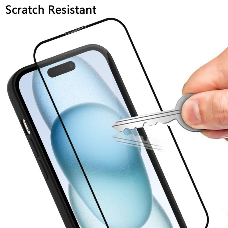 For iPhone 15 Pro Max TPU Case WANLONFENG Drop-proof Clear Phone Cover with 2Pcs Tempered Glass Film - TechGearPal