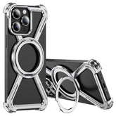For iPhone 14 Pro Max Bumper Cases Borderless Metal Frame Cover Compatible with MagSafe Kickstand - TechGearPal