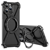 For iPhone 13 Pro Bumper Cases Borderless Metal Frame Cover Compatible with MagSafe Kickstand - TechGearPal