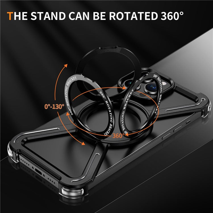 For iPhone 13 Pro Bumper Cases Borderless Metal Frame Cover Compatible with MagSafe Kickstand - TechGearPal