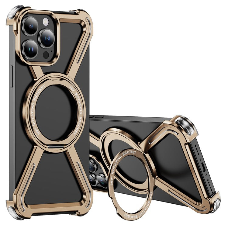 For iPhone 13 Pro Bumper Cases Borderless Metal Frame Cover Compatible with MagSafe Kickstand - TechGearPal