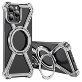 For iPhone 13 Pro Bumper Cases Borderless Metal Frame Cover Compatible with MagSafe Kickstand - TechGearPal