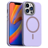 For iPhone 13 Pro Case Compatible with MagSafe TPU + PET Phone Cover with Rhinestone Decor Lens Frame - TechGearPal
