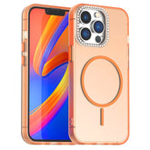 For iPhone 13 Pro Case Compatible with MagSafe TPU + PC + PET Phone Cover Rhinestone Decor Lens Frame - TechGearPal