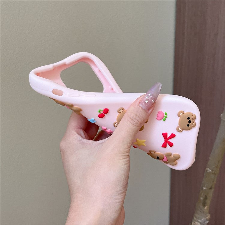 For iPhone 16 Pro Max Silicone Case Shockproof Anti Slip Cute Five Bears Design Phone Back Cover - TechGearPal
