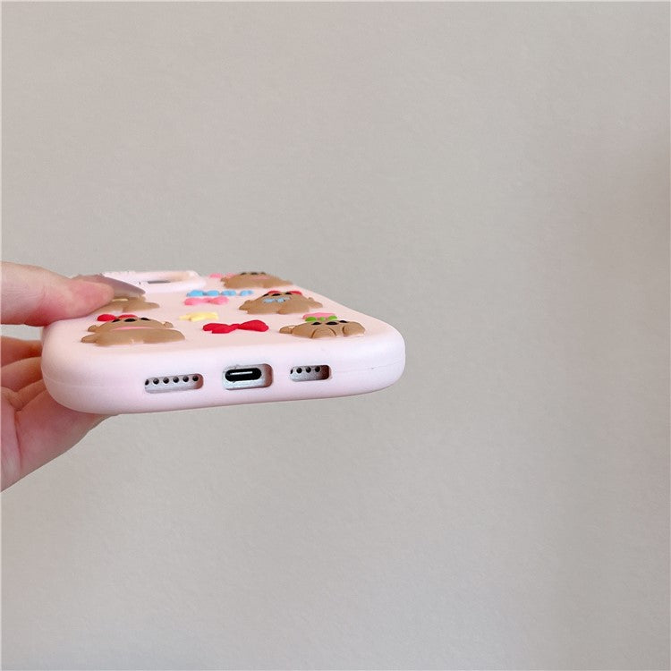 For iPhone 16 Pro Max Silicone Case Shockproof Anti Slip Cute Five Bears Design Phone Back Cover - TechGearPal