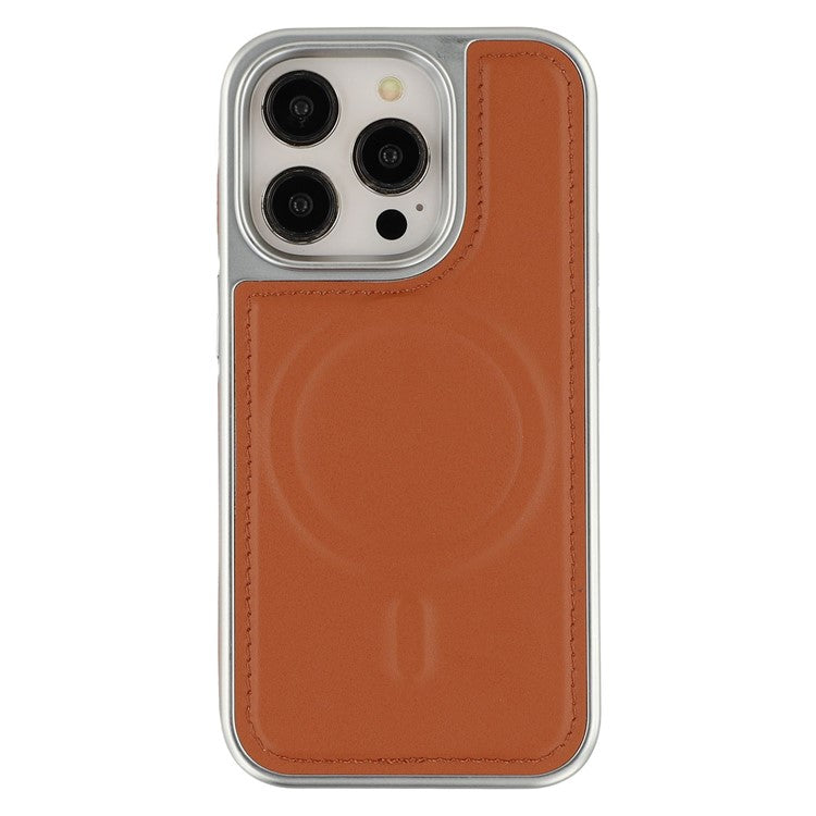 For iPhone 14 Pro Max Case Compatible with MagSafe Electroplating Edge PU + TPU + PC Phone Back Cover - TechGearPal