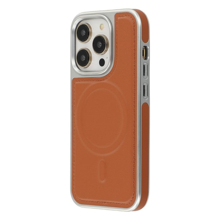 For iPhone 14 Pro Max Case Compatible with MagSafe Electroplating Edge PU + TPU + PC Phone Back Cover - TechGearPal