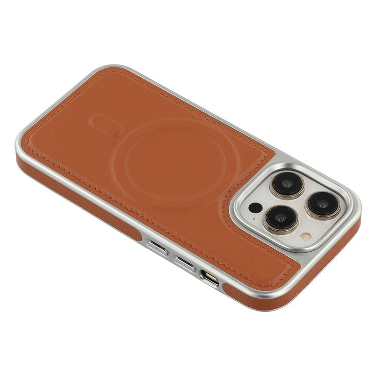 For iPhone 14 Pro Max Case Compatible with MagSafe Electroplating Edge PU + TPU + PC Phone Back Cover - TechGearPal