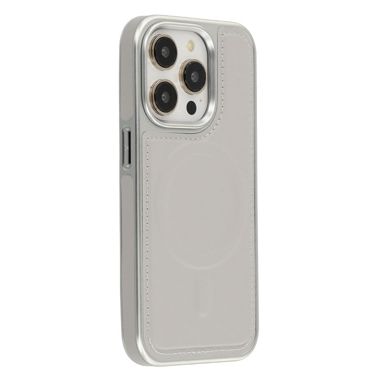 For iPhone 14 Pro Max Case Compatible with MagSafe Electroplating Edge PU + TPU + PC Phone Back Cover - TechGearPal