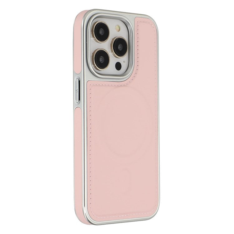 For iPhone 14 Pro Max Case Compatible with MagSafe Electroplating Edge PU + TPU + PC Phone Back Cover - TechGearPal
