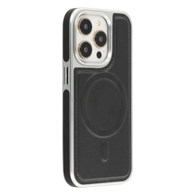 For iPhone 14 Pro Max Case Compatible with MagSafe Electroplating Edge PU + TPU + PC Phone Back Cover - TechGearPal