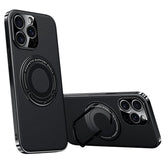 For iPhone 13 Pro Case Compatible with MagSafe Leather TPU Back Cover with Hidden Kickstand - TechGearPal