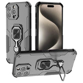 WANLONFENG For iPhone 15 Pro Max Case Kickstand PC TPU Phone Cover with Tempered Glass Film - TechGearPal