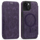 For iPhone 14 Case Compatible with MagSafe RFID Blocking Card Holder Leather Phone Cover - TechGearPal