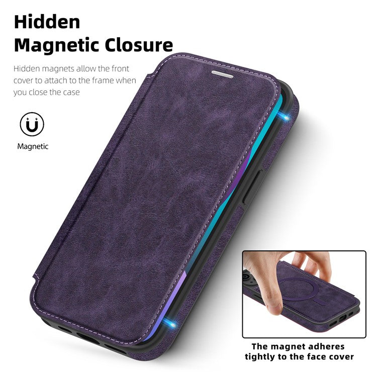 For iPhone 13 Case Compatible with MagSafe RFID Blocking Card Holder Leather Phone Cover - TechGearPal
