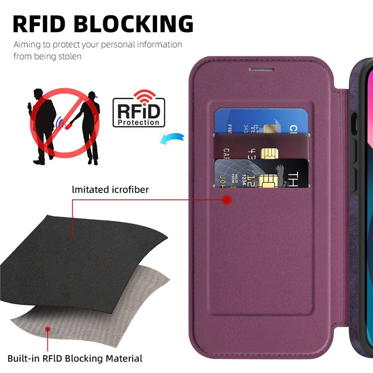 For iPhone 13 Case Compatible with MagSafe RFID Blocking Card Holder Leather Phone Cover - TechGearPal