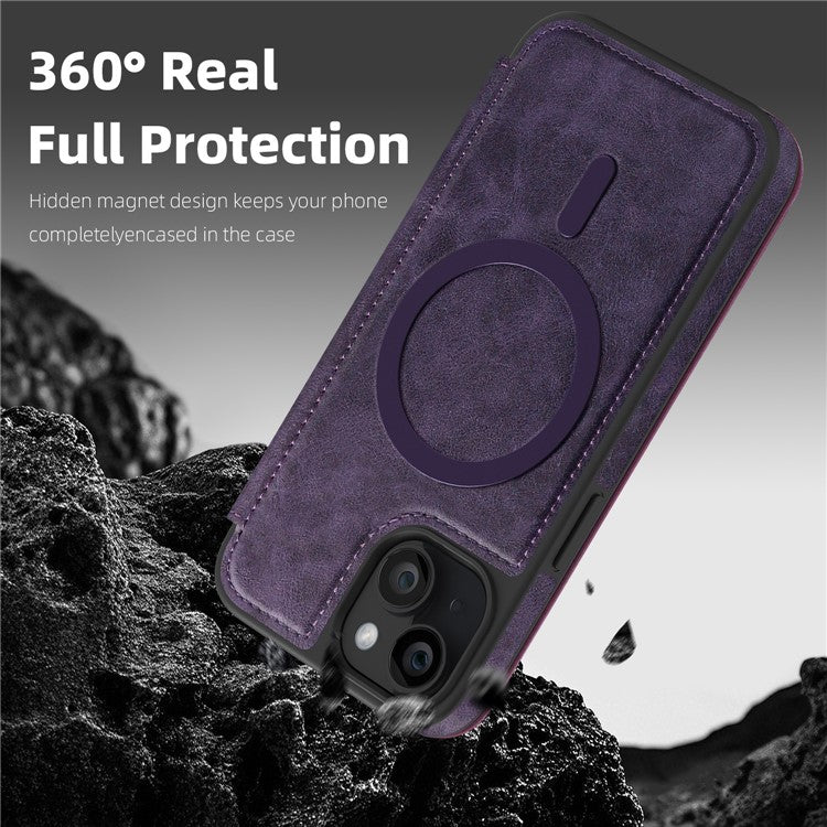 For iPhone 13 Case Compatible with MagSafe RFID Blocking Card Holder Leather Phone Cover - TechGearPal