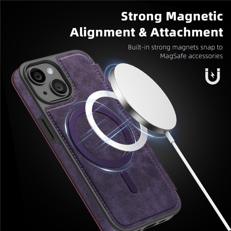 For iPhone 13 Case Compatible with MagSafe RFID Blocking Card Holder Leather Phone Cover - TechGearPal