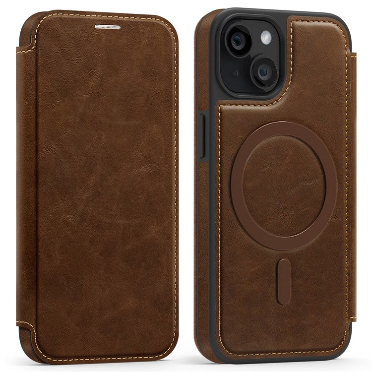 For iPhone 13 Case Compatible with MagSafe RFID Blocking Card Holder Leather Phone Cover - TechGearPal