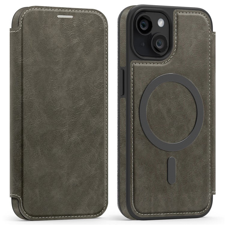 For iPhone 13 Case Compatible with MagSafe RFID Blocking Card Holder Leather Phone Cover - TechGearPal