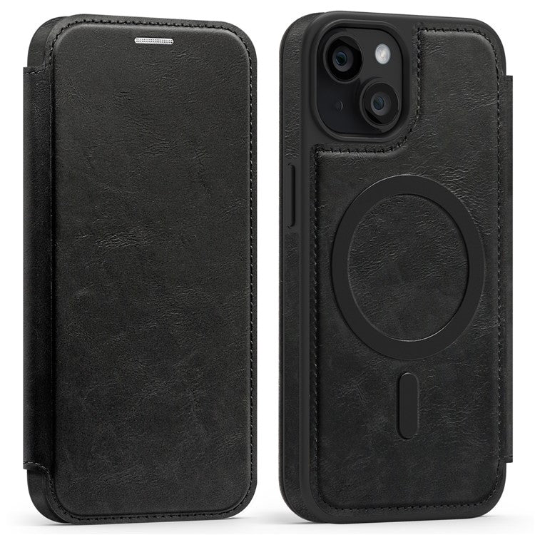 For iPhone 13 Case Compatible with MagSafe RFID Blocking Card Holder Leather Phone Cover - TechGearPal
