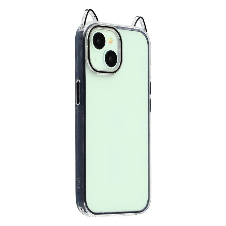 For iPhone 13 Case Cat Ear Design TPU + Acrylic Clear Phone Back Cover - TechGearPal