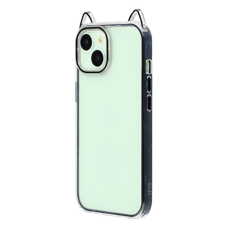 For iPhone 13 Case Cat Ear Design TPU + Acrylic Clear Phone Back Cover - TechGearPal