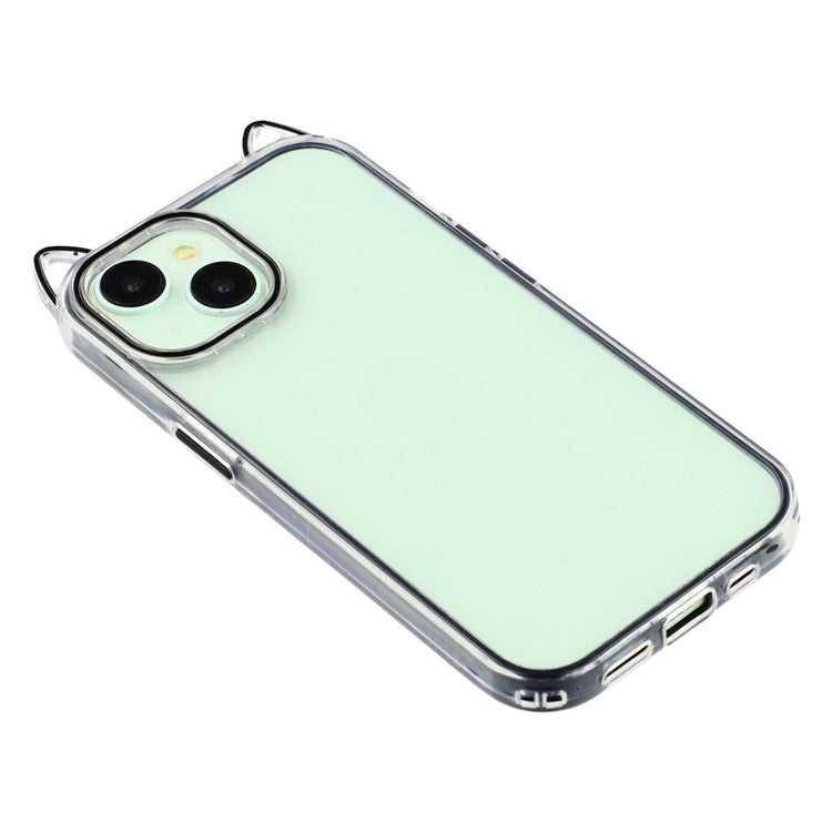 For iPhone 13 Case Cat Ear Design TPU + Acrylic Clear Phone Back Cover - TechGearPal