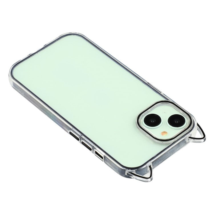 For iPhone 13 Case Cat Ear Design TPU + Acrylic Clear Phone Back Cover - TechGearPal