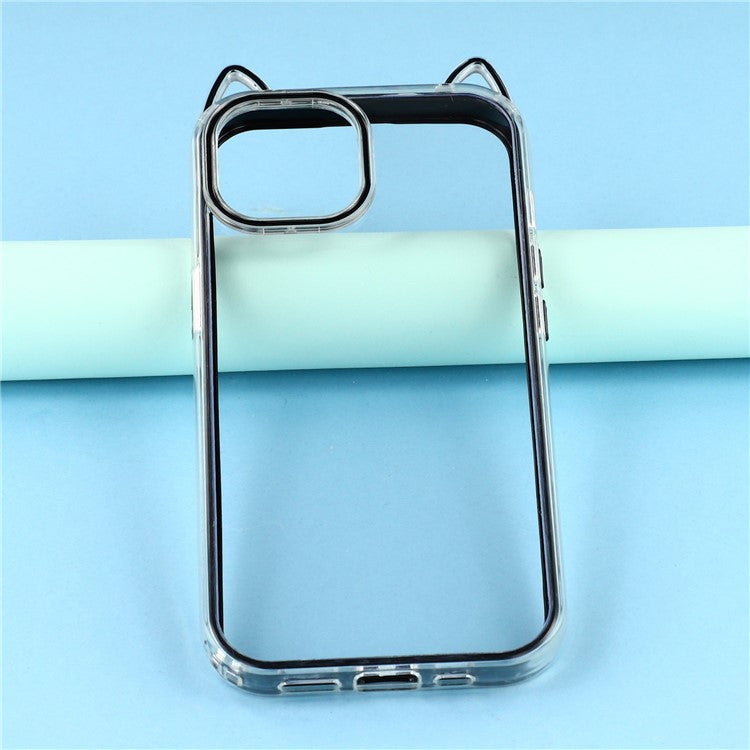For iPhone 13 Case Cat Ear Design TPU + Acrylic Clear Phone Back Cover - TechGearPal