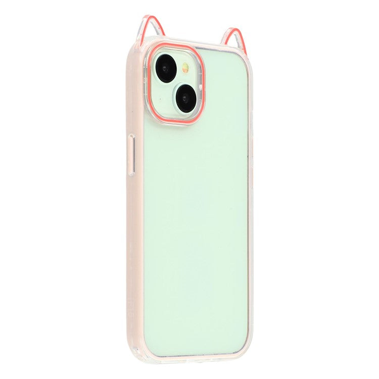 For iPhone 13 Case Cat Ear Design TPU + Acrylic Clear Phone Back Cover - TechGearPal