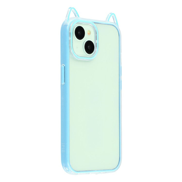 For iPhone 13 Case Cat Ear Design TPU + Acrylic Clear Phone Back Cover - TechGearPal