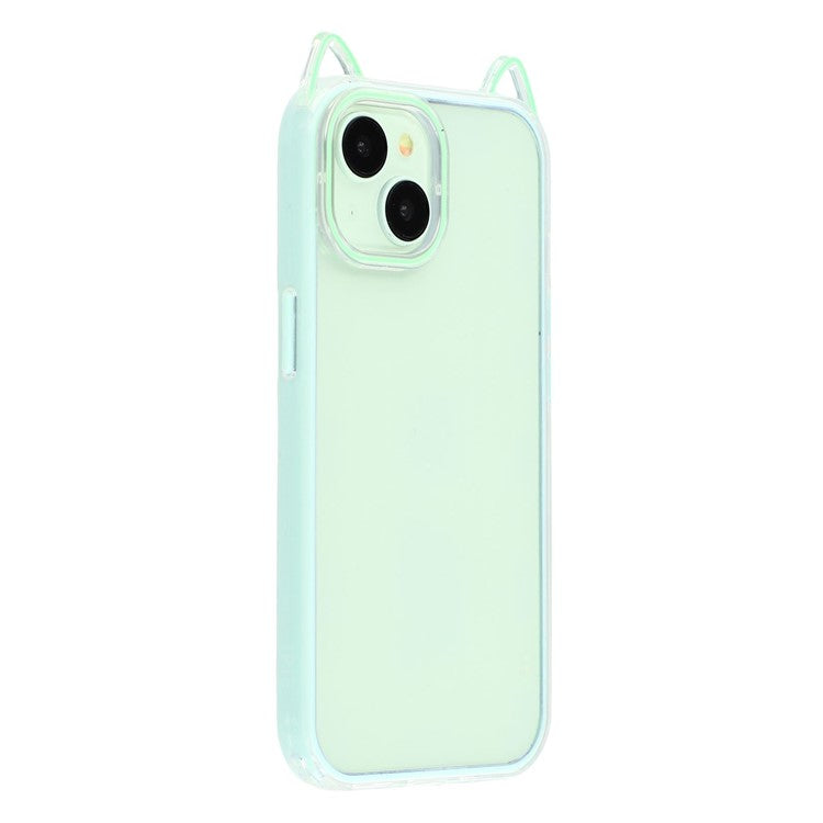 For iPhone 13 Case Cat Ear Design TPU + Acrylic Clear Phone Back Cover - TechGearPal