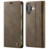 CASEME 033 Series For iPhone 16 Case RFID Blocking Wallet Stand Calf Texture Leather Phone Cover - TechGearPal