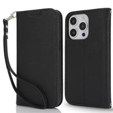 Stand Case for iPhone 13 Pro Max / 12 Pro Max Litchi Texture Leather Flip Phone Cover with Strap / Wallet - TechGearPal