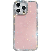 For iPhone 14 Pro Max Case Rhinestone Edge Glitter Back TPU + PC IMD Phone Cover - TechGearPal