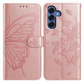For Samsung Galaxy S25 Case Butterfly Imprinted Wallet Stand PU Leather Flip Phone Cover with Strap - TechGearPal