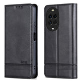 Étui portefeuille AZNS en cuir PU texturé pour Huawei Nova 14 5G